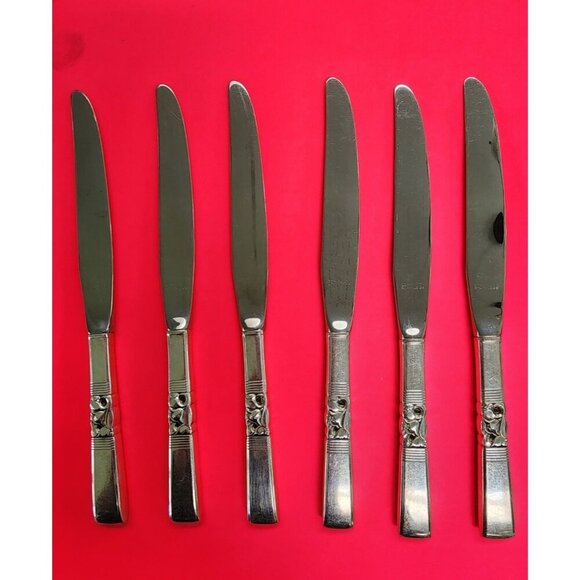 1948 Oneida Community Stainless Knife Morning Star Set of 6 - Picture 1 of 3